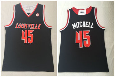 Personalized Louisville Cardinals 45 Donovan Mitchell Black College Basketball Jersey