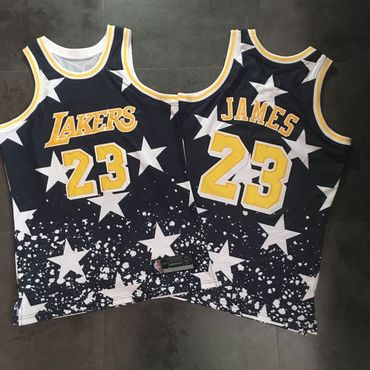 Personalized Lakers 23 Lebron James Black Independence Day Stitched Basketball Jersey