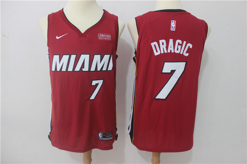Personalized Heat 7 Goran Dragic Red Authentic Jersey