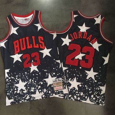 Personalized Bulls 23 Michael Jordan Black Independence Day Stitched Basketball Jersey