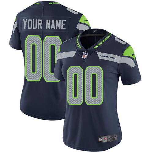 Personalized NFL Seattle Seahawks Untouchableized Limited Navy Blue Home Women’s Jersey