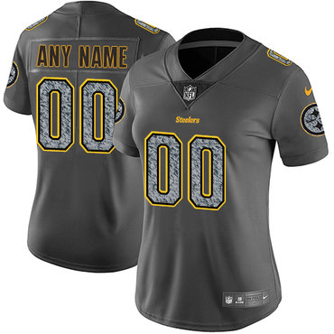 Personalized NFL Pittsburgh Steelers Untouchableized Limited Gray Static Women’s Jersey