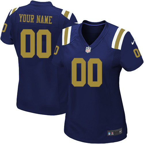 Personalized NFL New York Jetsized Elite Navy Blue Alternate Women’s Jersey