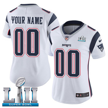 Personalized NFL New England Patriots Untouchableized Super Bowl LII Limited White Road Women’s Jersey
