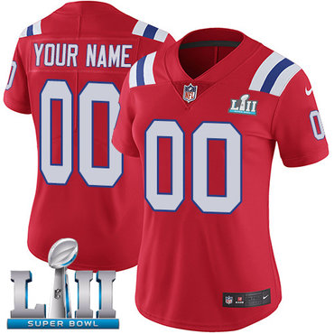 Personalized NFL New England Patriots Untouchableized Super Bowl LII Limited Red Alternate Women’s Jersey