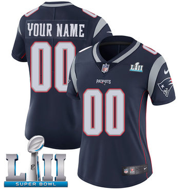 Personalized NFL New England Patriots Untouchableized Super Bowl LII Limited Navy Blue Home Women’s Jersey