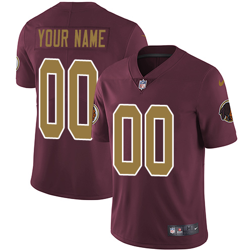 Personalized NFL Washington Redskins Untouchableized 80th Anniversary Elite Burgundy Red Alternate Youth Jersey