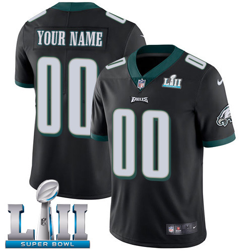 Personalized NFL Philadelphia Eagles Untouchableized Super Bowl LII Limited Black Alternate Youth Jersey