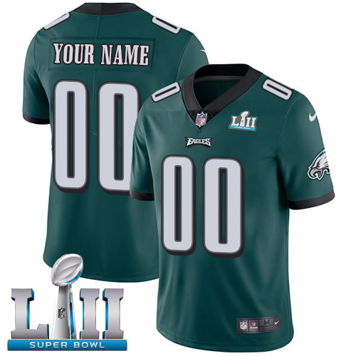 Personalized NFL Philadelphia Eagles Untouchableized Super Bowl LII Limited Midnight Green Home Youth Jersey