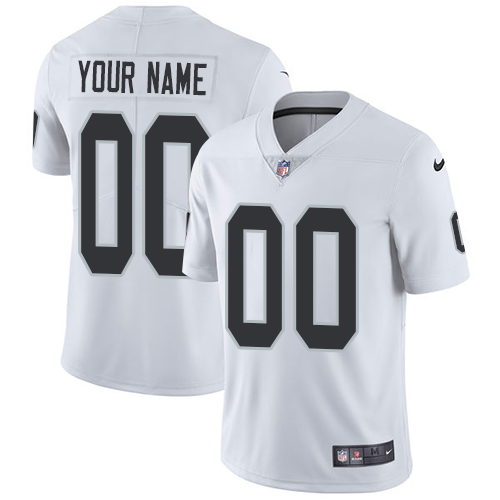 Personalized NFL Oakland Raiders Untouchableized Elite White Road Youth Jersey