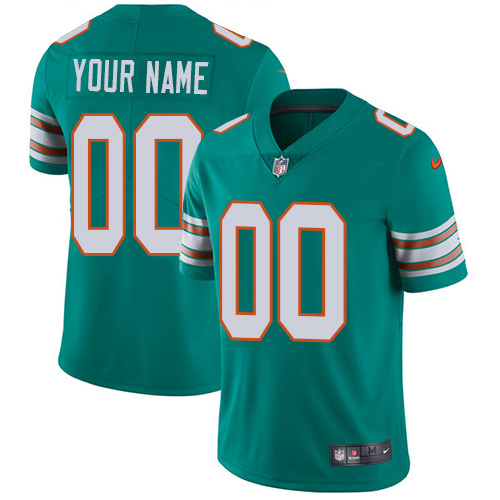 Personalized NFL Miami Dolphins Untouchableized Elite Aqua Green Alternate Youth Jersey
