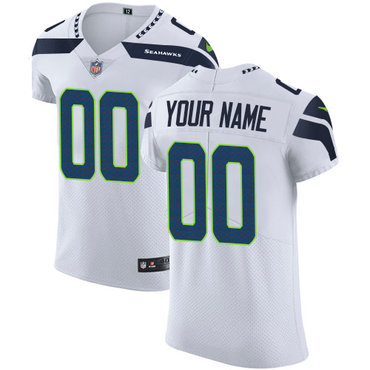 Personalized NFL Seattle Seahawksized Elite White Road Men’s Jersey