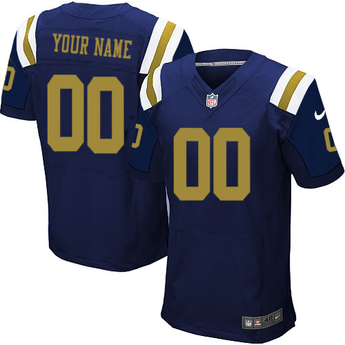 Personalized NFL New York Jetsized Elite Navy Blue Alternate Men’s Jersey