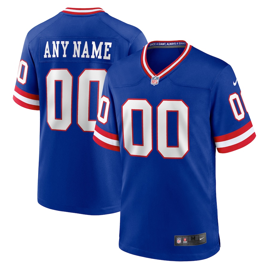 Personalized Custom Men’s New York Giants Royal Classic Game Jersey