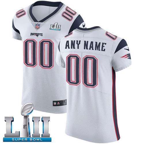 Personalized NFL New England Patriots Untouchableized Super Bowl LII Elite White Road Men’s Jersey