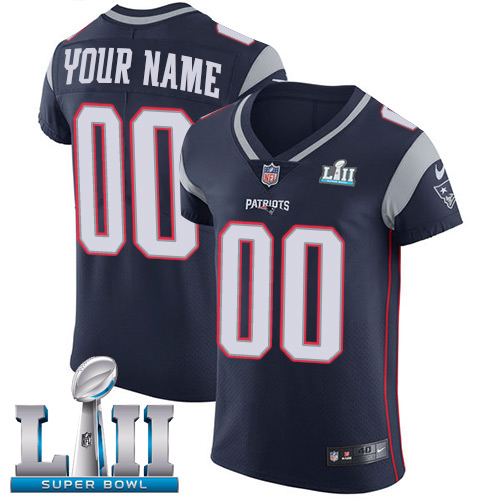 Personalized NFL New England Patriots Untouchableized Super Bowl LII Elite Navy Blue Home Men’s Jersey