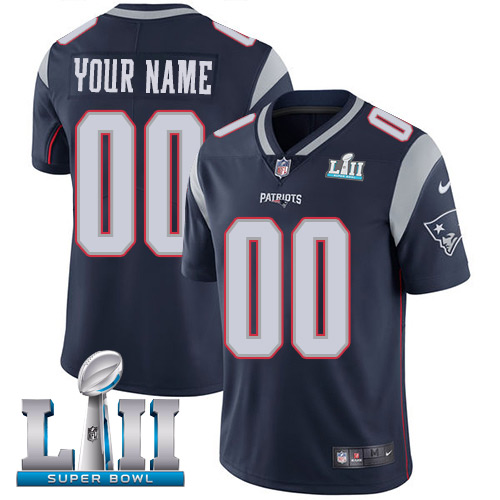 Personalized NFL New England Patriots Untouchableized Super Bowl LII Limited Navy Blue Home Men’s Jersey