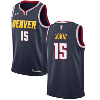 Personalized Nuggets #15 Nikola Jokic Navy NBA Swingman Icon Edition Jersey