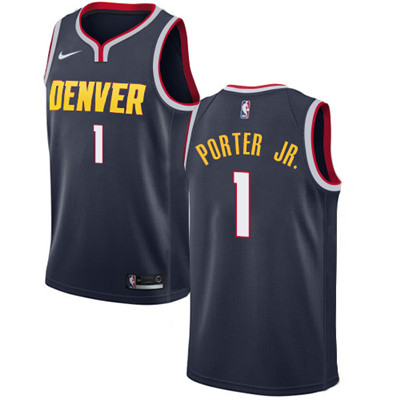 Personalized Nuggets #1 Michael Porter Jr. Navy NBA Swingman Icon Edition Jersey