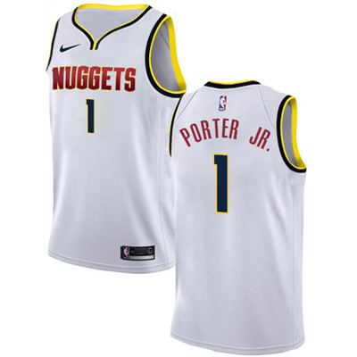 Personalized Nuggets #1 Michael Porter Jr. White NBA Swingman Association Edition Jersey