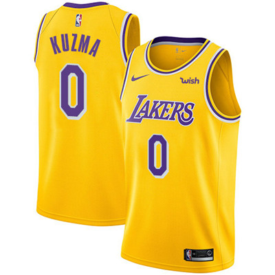 Personalized Lakers #0 Kyle Kuzma Gold NBA Swingman Icon Edition Jersey