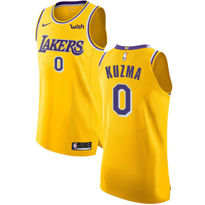 Personalized Lakers #0 Kyle Kuzma Gold NBA Authentic Icon Edition Jersey