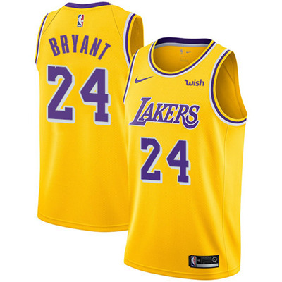 Personalized Lakers #24 Kobe Bryant Gold NBA Swingman Icon Edition Jersey