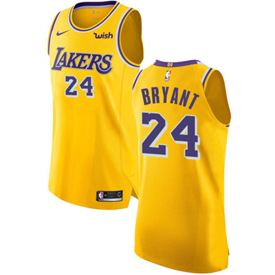 Personalized Lakers #24 Kobe Bryant Gold NBA Authentic Icon Edition Jersey