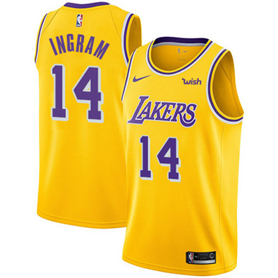Personalized Lakers #14 Brandon Ingram Gold NBA Swingman Icon Edition Jersey