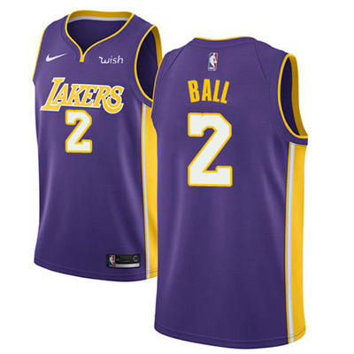 Personalized Lakers #2 Lonzo Ball Purple NBA Swingman Statement Edition Jersey
