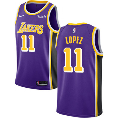Personalized Lakers #11 Brook Lopez Purple NBA Swingman Statement Edition Jersey