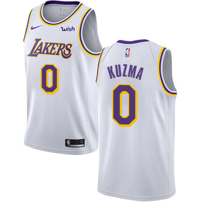 Personalized Lakers #0 Kyle Kuzma White Youth NBA Swingman Association Edition Jersey