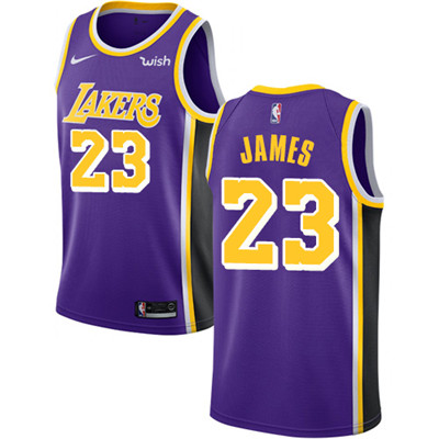 Personalized Lakers #23 LeBron James Purple Youth NBA Swingman Statement Edition Jersey
