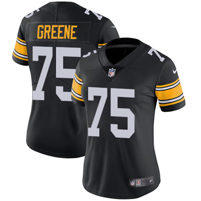 Personalized Steelers #75 Joe Greene Black Alternate Women’s Stitched NFL Untouchable Limited Jersey