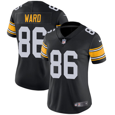 Personalized Steelers #86 Hines Ward Black Alternate Women’s Stitched NFL Untouchable Limited Jersey