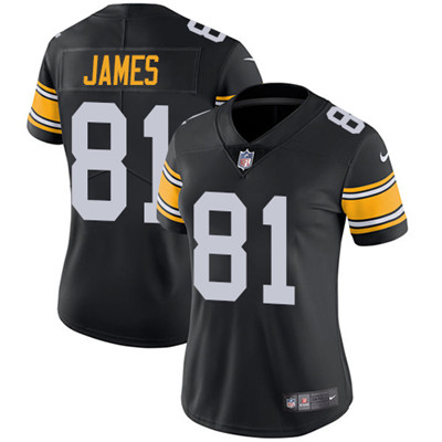 Personalized Steelers #81 Jesse James Black Alternate Women’s Stitched NFL Untouchable Limited Jersey