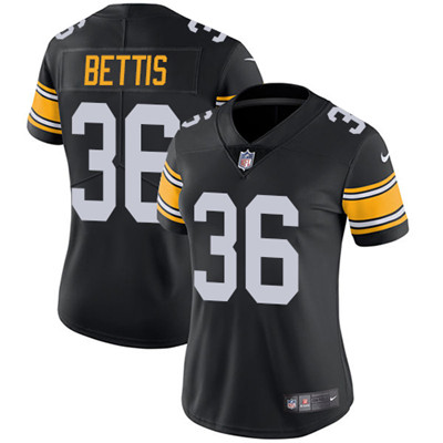 Personalized Steelers #36 Jerome Bettis Black Alternate Women’s Stitched NFL Untouchable Limited Jersey