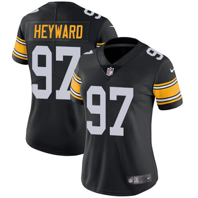 Personalized Steelers #97 Cameron Heyward Black Alternate Women’s Stitched NFL Untouchable Limited Jersey