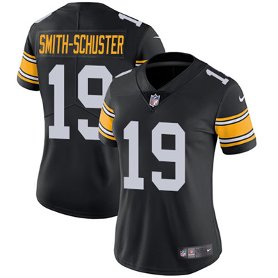 Personalized Steelers #19 JuJu Smith-Schuster Black Alternate Women’s Stitched NFL Untouchable Limited Jersey
