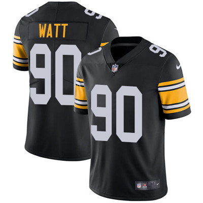 Personalized Steelers #90 T. J. Watt Black Alternate Youth Stitched NFL Untouchable Limited Jersey