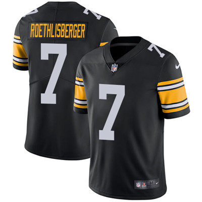 Personalized Steelers #7 Ben Roethlisberger Black Alternate Youth Stitched NFL Untouchable Limited Jersey
