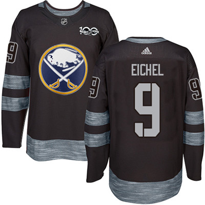 Personalized Sabres #9 Jack Eichel Black 1917-2017 100th Anniversary Stitched NHL Jersey