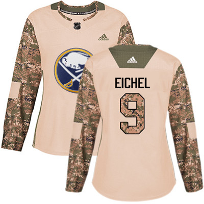 Personalized Sabres #9 Jack Eichel Camo Authentic 2017 Veterans Day Women’s Stitched NHL Jersey