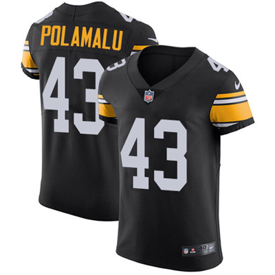 Personalized Steelers #43 Troy Polamalu Black Alternate Men’s Stitched NFL Untouchable Elite Jersey