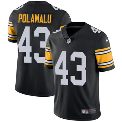 Personalized Steelers #43 Troy Polamalu Black Alternate Men’s Stitched NFL Untouchable Limited Jersey
