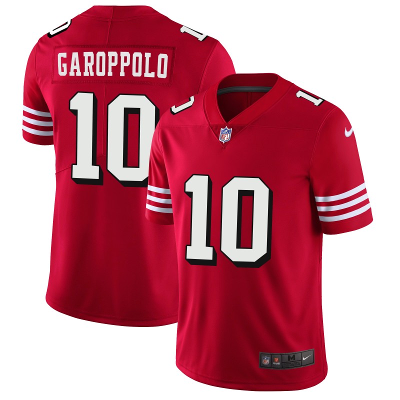 Personalized 49ers #10 Jimmy Garoppolo Red Rush Stitched NFL Untouchable Limited Jersey