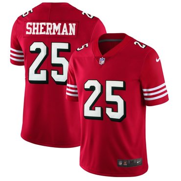 Personalized 49ers #25 Richard Sherman Red Rush Stitched NFL Untouchable Limited Jersey