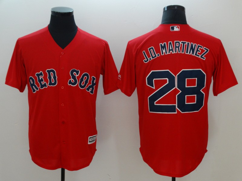 Personalized Red Sox 28 J.D. Martinez Red Cool Base Jersey