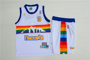 Personalized Nuggets 3 Allen Iverson White Hardwood Classics Jersey(With Shorts)