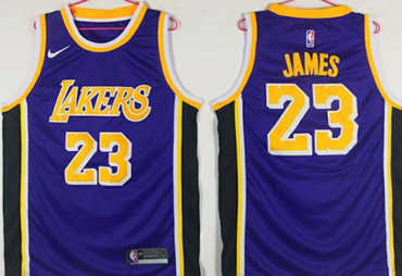 Personalized Lakers 23 Lebron James Purple 2018-19 Swingman Jersey
